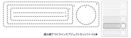 パターンブラシライブラリファイルの他にアウトラインファイルも収録