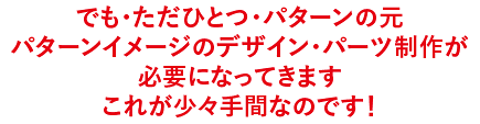 デザイン・パーツ制作が必要になってきますこれが少々手間なのです！