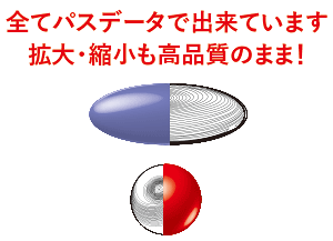 全てパスデータで出来ています拡大・縮小も高品質のまま！