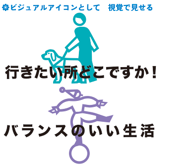 ビジュアルアイコンとして 視覚で見せる